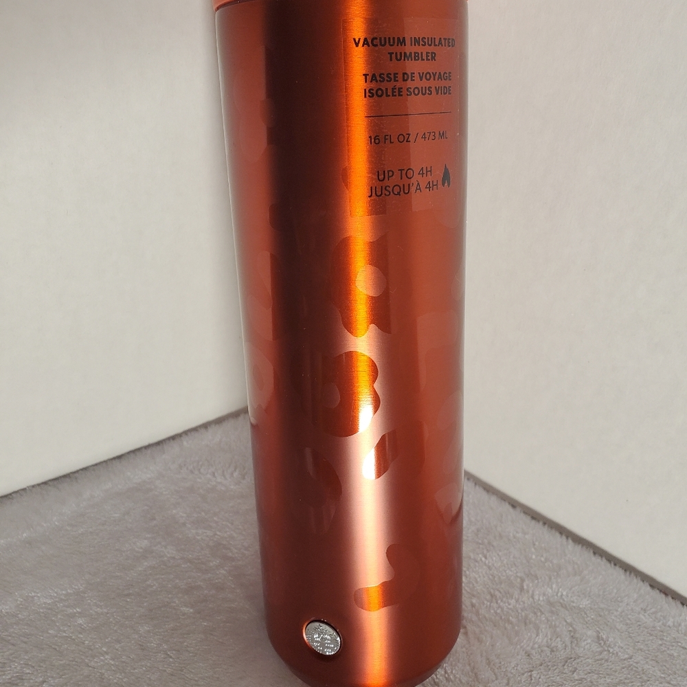 Starbucks Red Cheetah Print Vacuum Tumbler